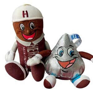 Hershey Factory Hershey Milk Chocolate Bar & Silver Hershey Kiss Set of 2 Plush